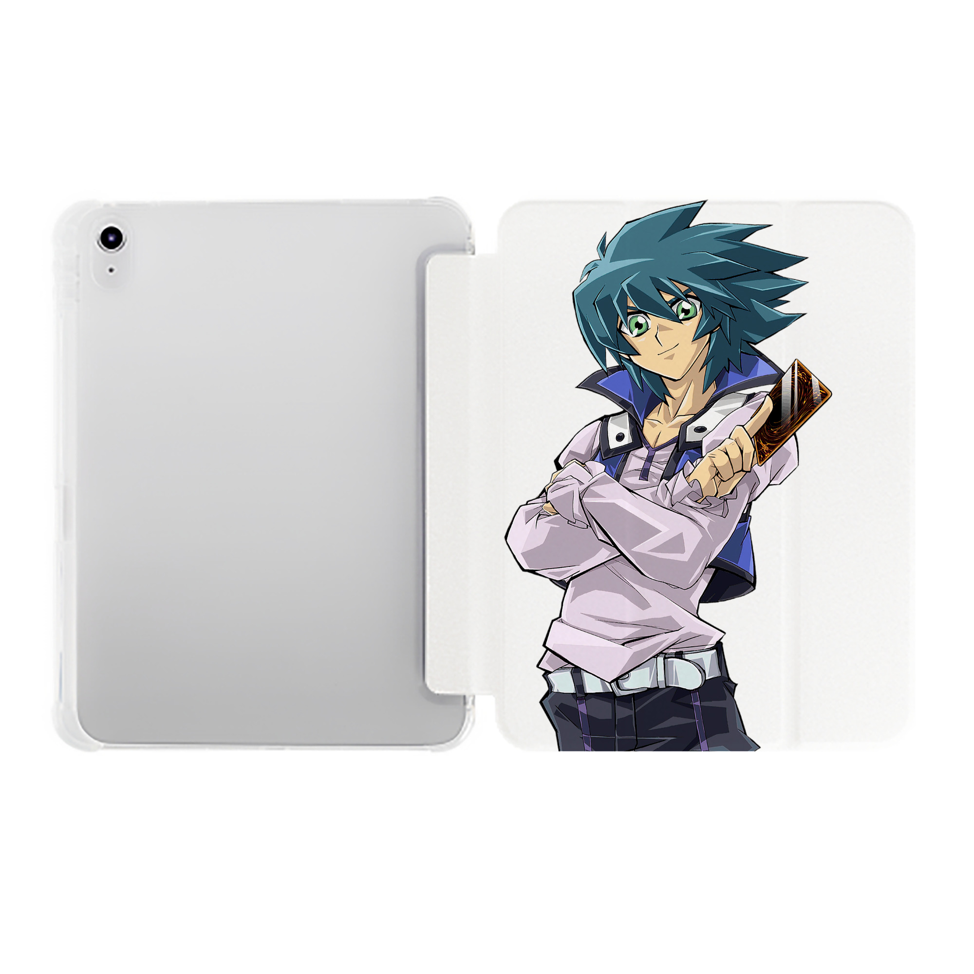 （画像用） 遊☆戯☆王 Yu-Gi-Oh! IPad ケース ペン収納付き 三つ折りスタンド PUレザー×シリコン 対応機種9.5/10.5/10.9インチ